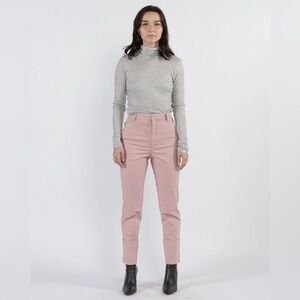 THE SCRIPT New With Tags Claudia Pants rose pink flat front straight leg linen 4